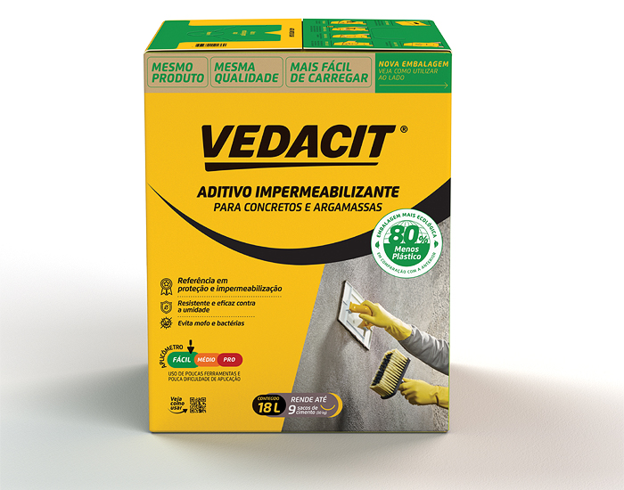 Vedacit apresenta nova embalagem sustentável em forma de caixa