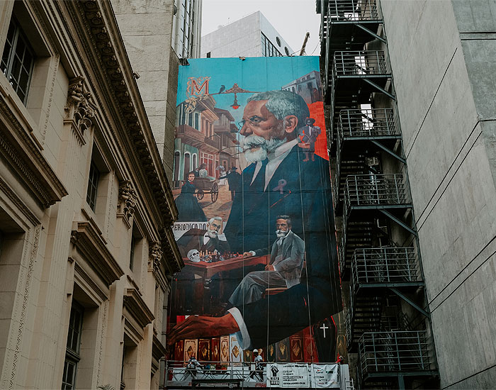 Com apoio da AkzoNobel, ABL ganha mural em homenagem a Machado de Assis