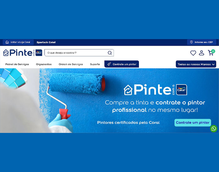 Coral lança plataformas para facilitar a compra de tintas e valorizar o trabalho do pintor 