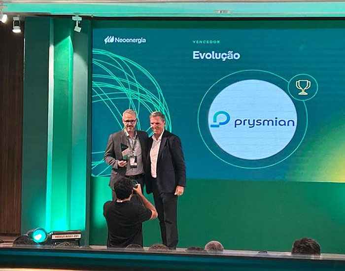 Prysmian conquista prêmio da Neoenergia por evolução no ciclo 2025/2026 